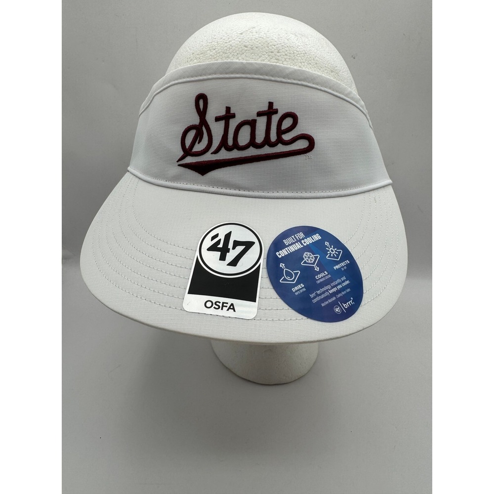 '47 Mississippi State Bulldogs Visor Unisex OSFA White Brrr Cooling Tech